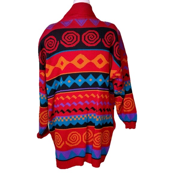Vintage Women’s 90s Retro Abstract Southwestern Cardigan Artsy Bold Geometric 20 - Picture 3 of 8